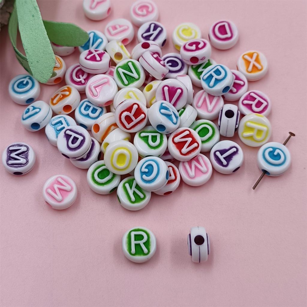 Handmade Butterfly Ball 100pcs Beaded Acrylic Flower Material Necklace Bracelet Accessories Jewelry DIY Letter  Accessories