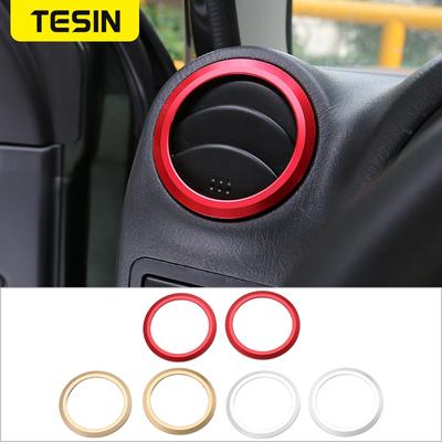 TESIN כיסוי אלומיניום לפתח יציאת מזגן לרכב קישוט טבעת דקורטיבית למזגן מדבקות לסוזוקי ג'ימני 2007-2017