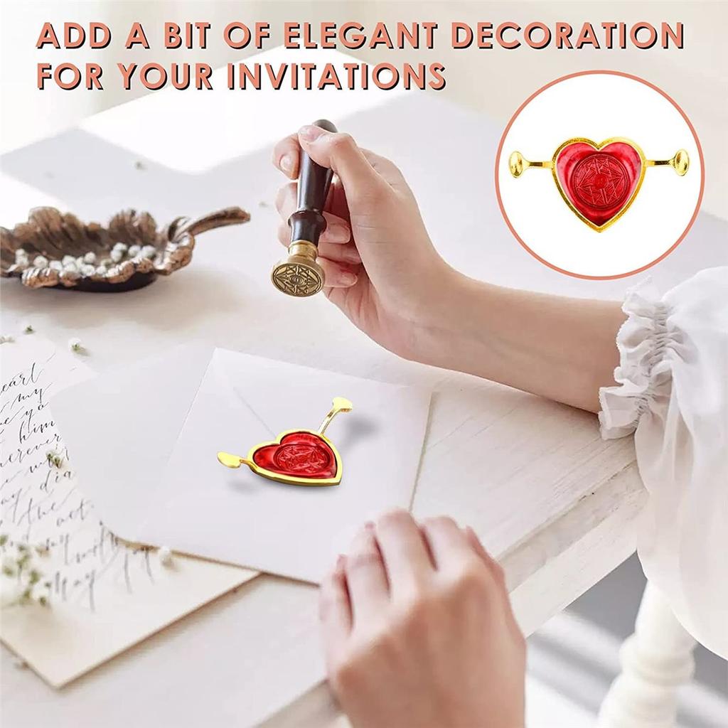 7pcs Metal Wax Seal Molds Gold Wax Seal Mat Wax Seal Molds Kit for Invitations Envelopes Gifts Wine Packaging