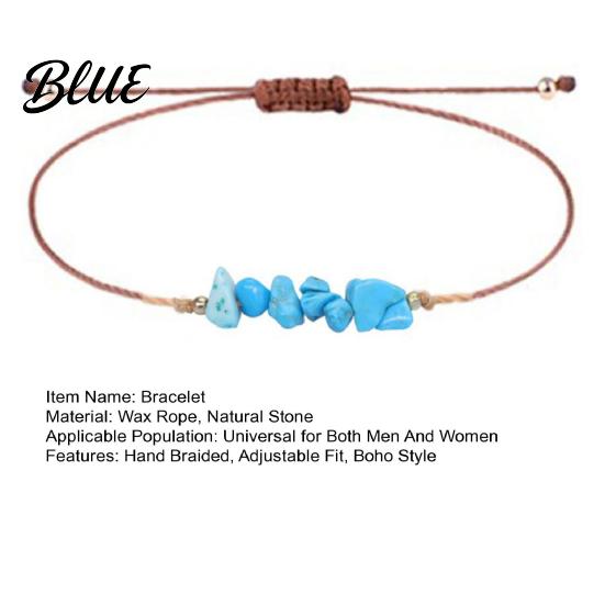 Vibrant Crystal Bracelet Gemstone Women Men Adjustable Braided Boho String
