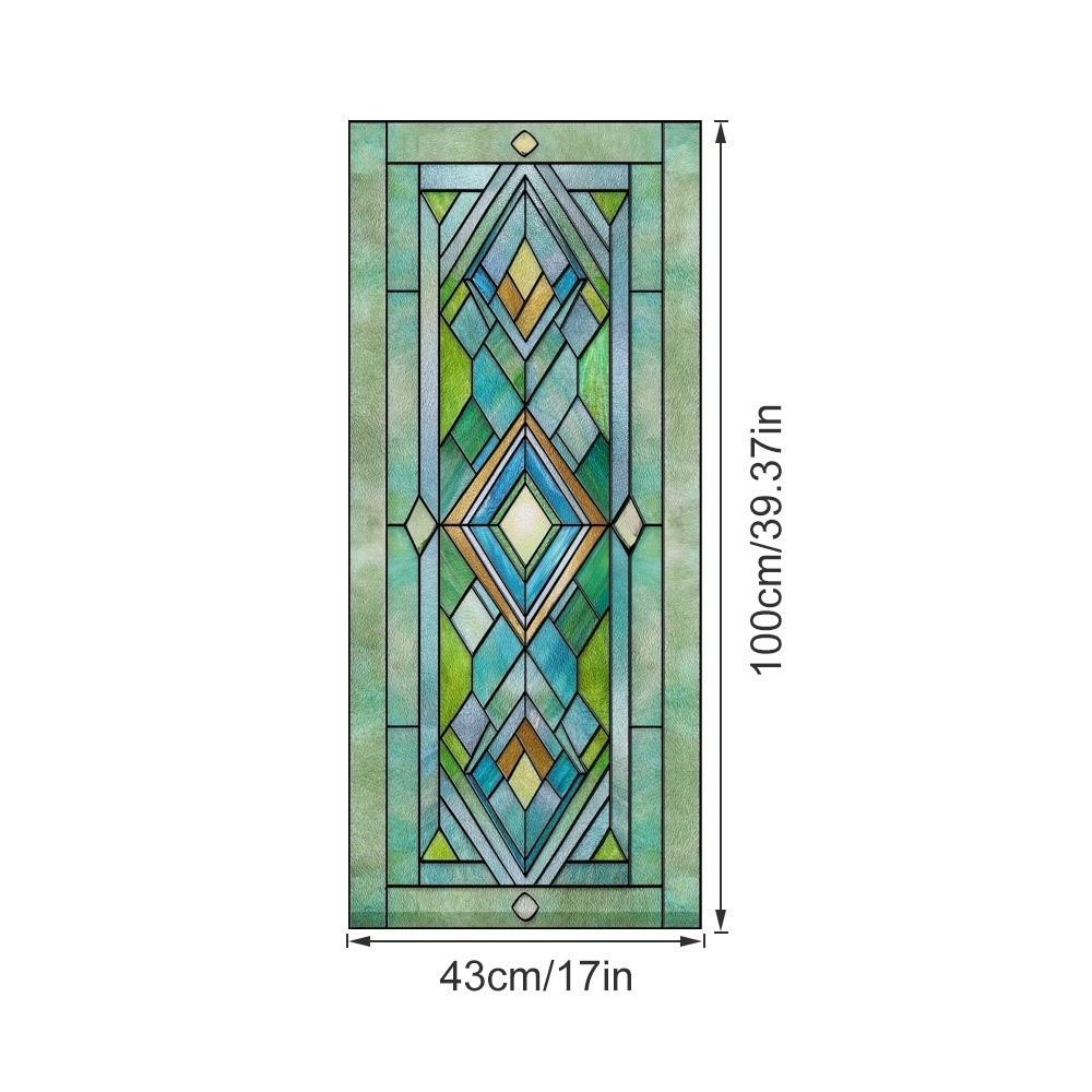Static Cling Stained Glass Film Rainbow Pattern Static Cling Film  for Windows Doors Sidelight