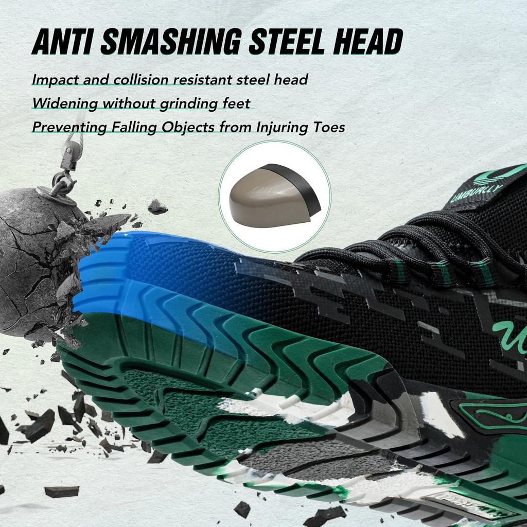Steel Toe Shoes Outdoor Safety Protective Shoes Men's Indestructible Work Shoes Fashion Wear-resisting Hiking Sneakers Non Slip