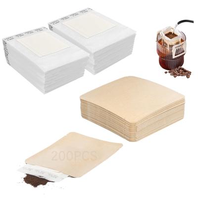 Niesporek Drip Filter Coffee Filter for 1-2 Cups, 100 Sets, 100 Coffee Filters, 100 Kraft Paper Coffee Bags, Coffee Filter Paper, Easy To Carry