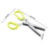 Stainless Steel 5 Layers Kitchen Scissors Scallion Sushi Shredded Tool(Yellow)