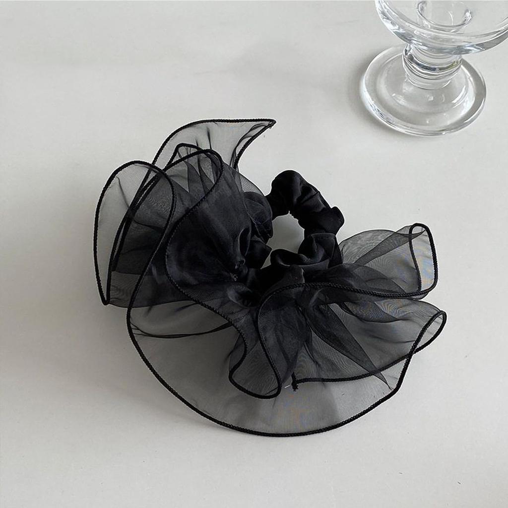 Natunofu Hair Hair Hair Hair Korean Solid Small Item Tie, Scrunchie, Black, Accessory, Stylish, Non-Stain, Tie, Tie, Stylish, Cute, Style, Simple,