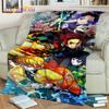 Kamado Nezuko Demon S-Slayer Japan Anime Mykt flanellteppe for senger Soverom Sofa Piknik, Kasteteppe for barn Utendørs Fritid