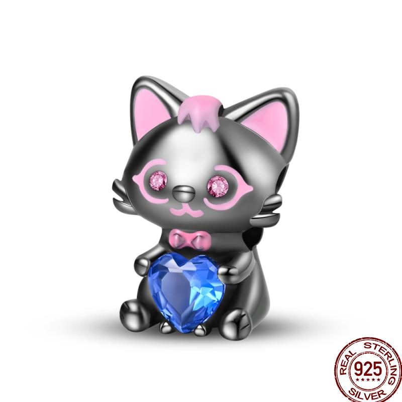 Copper Pet Animal Series Puppy And Kitten Cute Pet Lovely Charm Beads Suitable For 3Mm Original Bracelet Diy