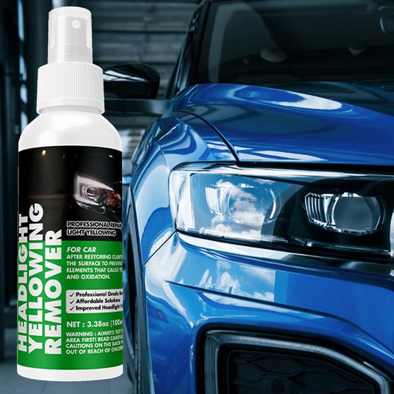 Car Headlight Restoration Spray 100ml Car Headlight Yellowing Repair Fluid Headlamp Restoration Spray With Sponge For Yellowing