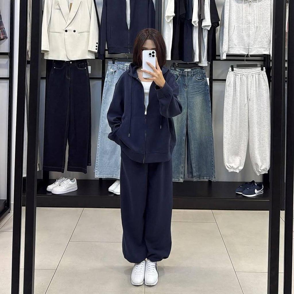 European & American Women's Fashion Summer Casual Sporty Cardigan & Zipper Pants Set