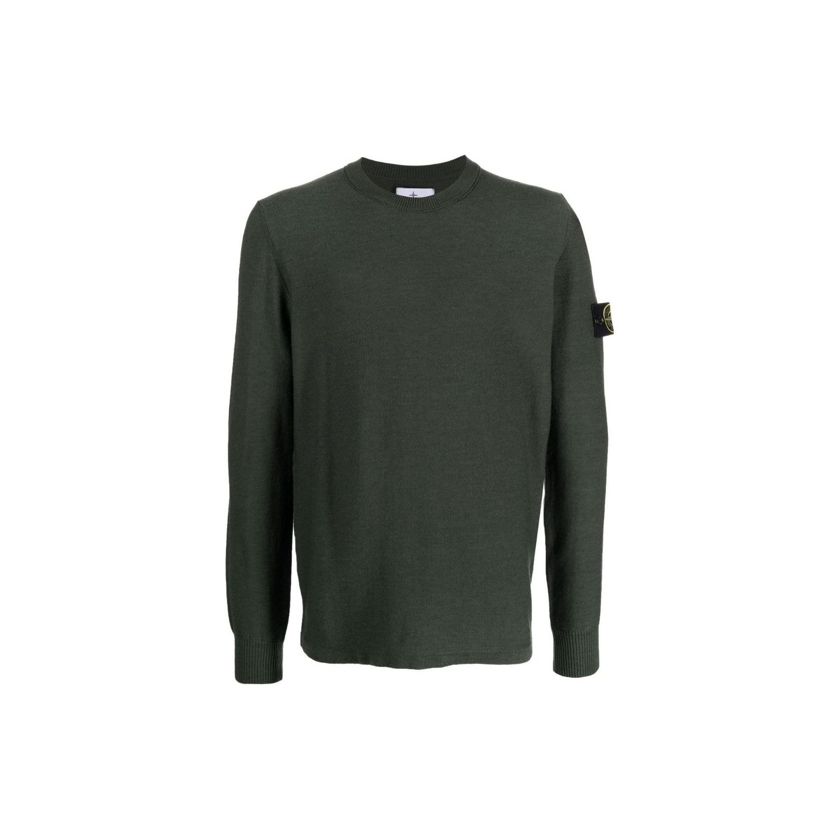 

Stone Island Logo Crew Neck Pullover Sweater Men sweater Yellow Green 7715526A1V0058 XL