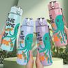 1PC Awe Some Squid Octopus 750ml Color Plastic Sports Water Bottle Leakproof Flip Straw Lid Suitable for Sports Office Home Use