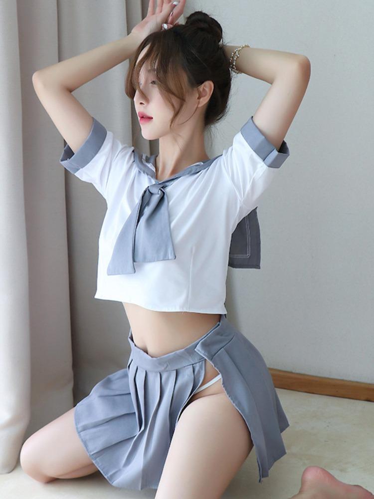 Lingerie Sexy Female Tight Fitting Jumpsuit Patent Leather Uniform Zippered Open Anal Bodysuits Black Erotic Outfit Slim