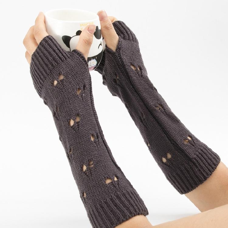 Winter Hand Gloves Soft Warm Gloves Arm Crochet Hollow Out Fingerless Gloves