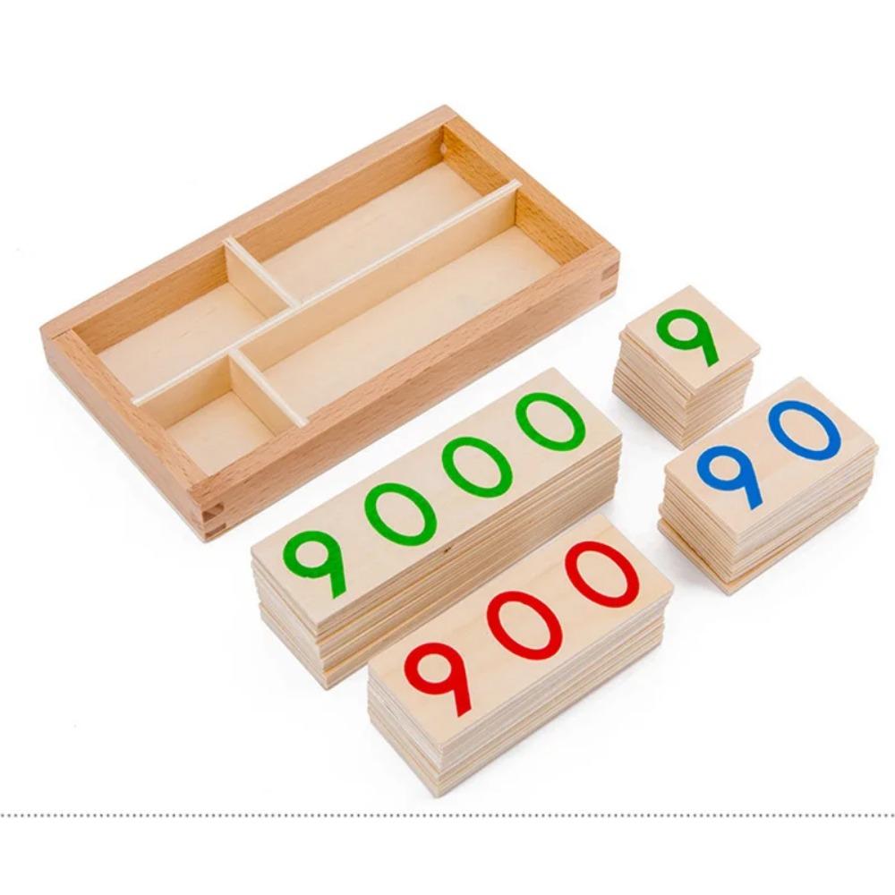 Drewniane Montessori dla dzieci Numery 1-9000 Karta edukacyjna Matematyka Pomoce dydaktyczne Przedszkolaki Wczesna edukacja Zabawki edukacyjne