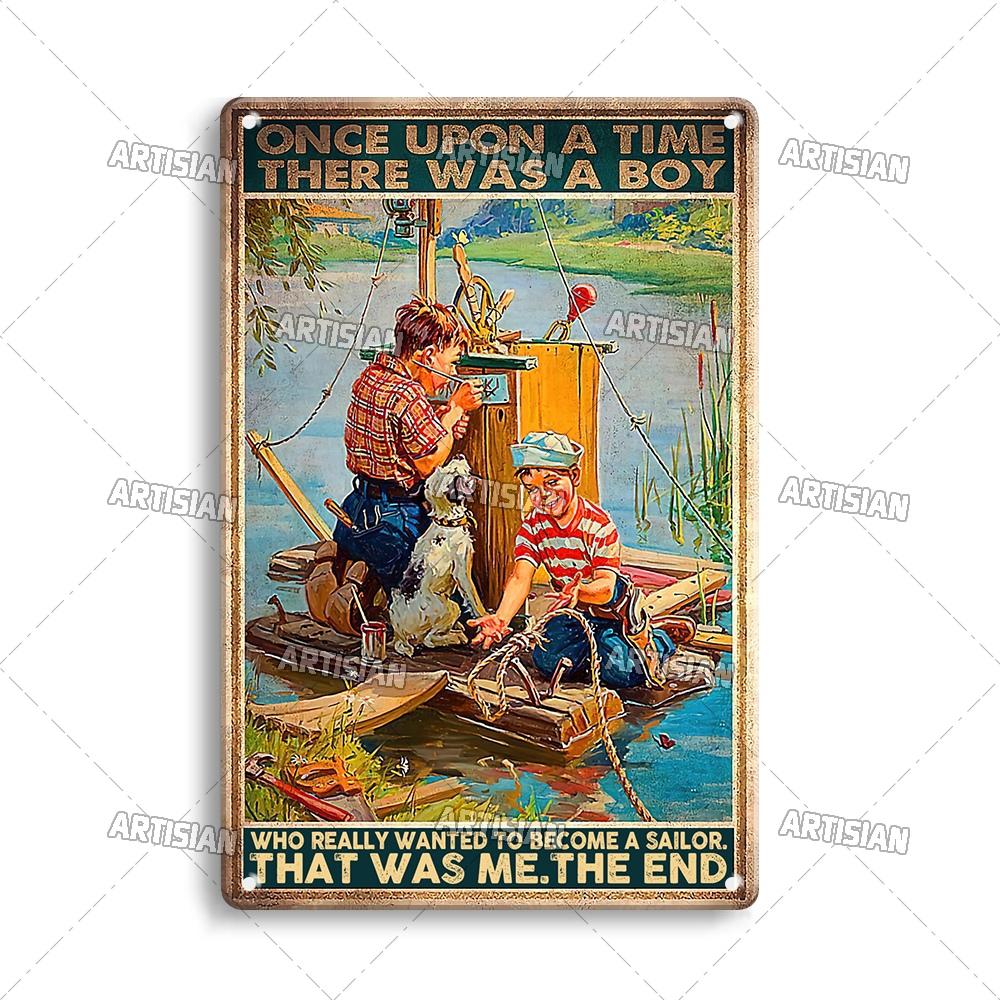 Handwerker Job Vintage Metallposter Matrose Metallschild Segeln Rostige Dekorative Blechplakette Wanddeko Garage Bar Pub Club Küche