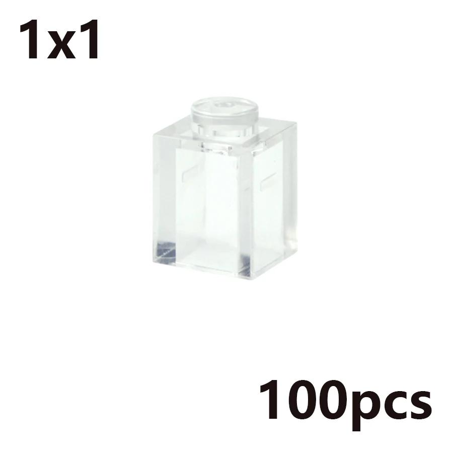 MOC Transparent Thick Building Blocks 1x1 1x2 2x2 2x4 Dots Clear Brick Figures Educational Creative Toy for Kid Compatible Brand