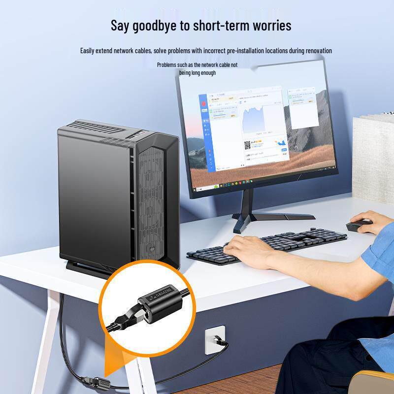 Shan Ze Cat 6 Gigabit RJ45 Male-Female Network Cable Extender Adapter.