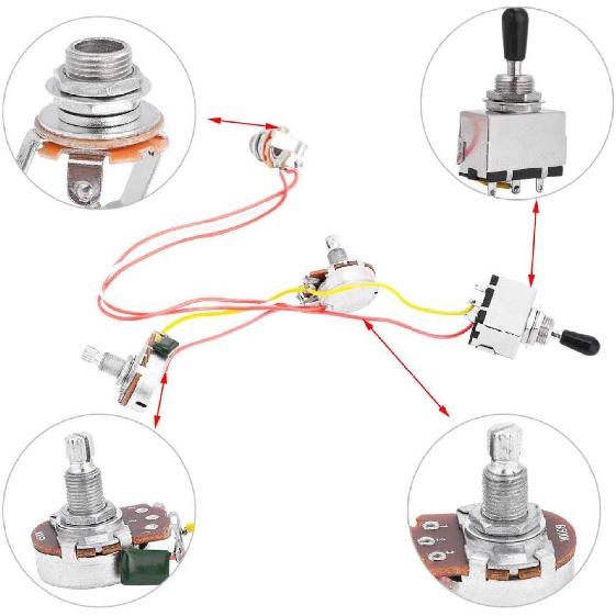 Bnineteenteam Guitar Wiring Harness Set,Wiring Harness 3 Way Toggle Compatible with Electric Guitar