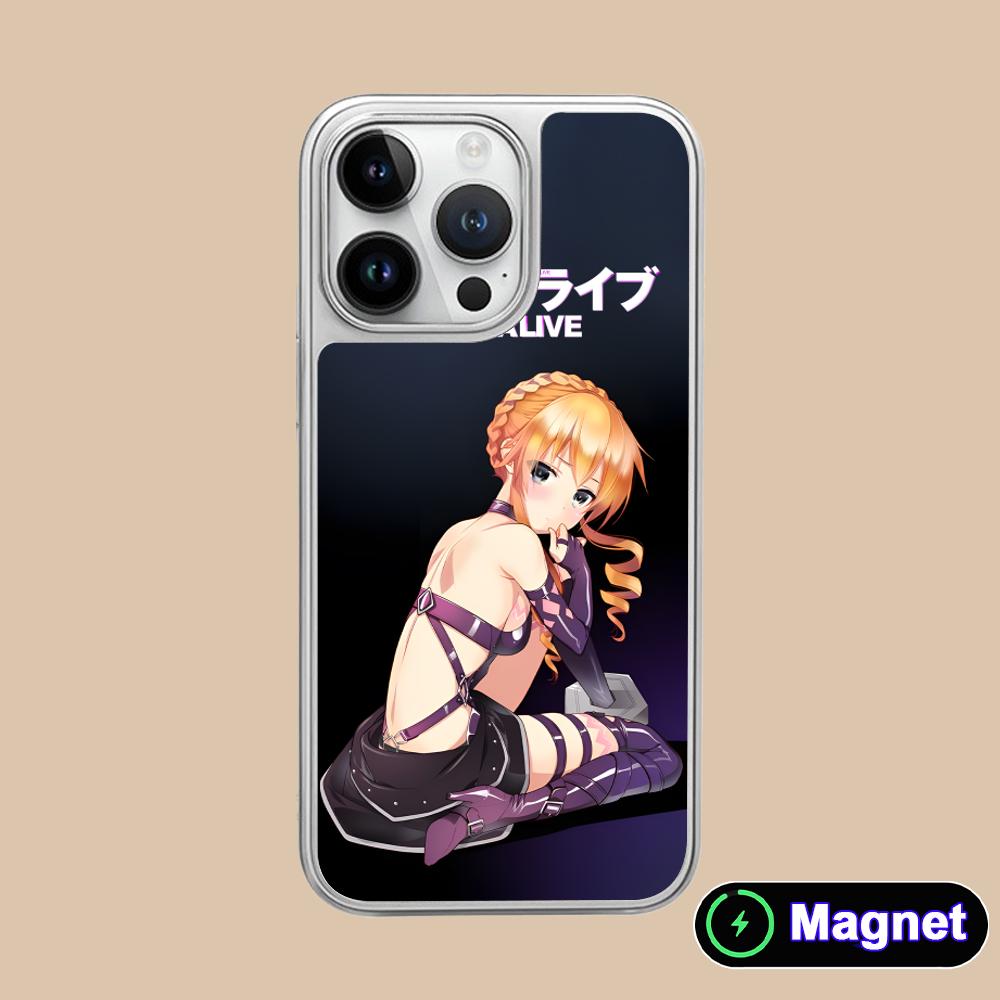 

Date a Live Yamai Kaguya Silver Plating Magsafe Mobile Phone Case for iPhone 17 16 15 14 13 12 11 Air Pro Max Plus Colorful iPhone 11