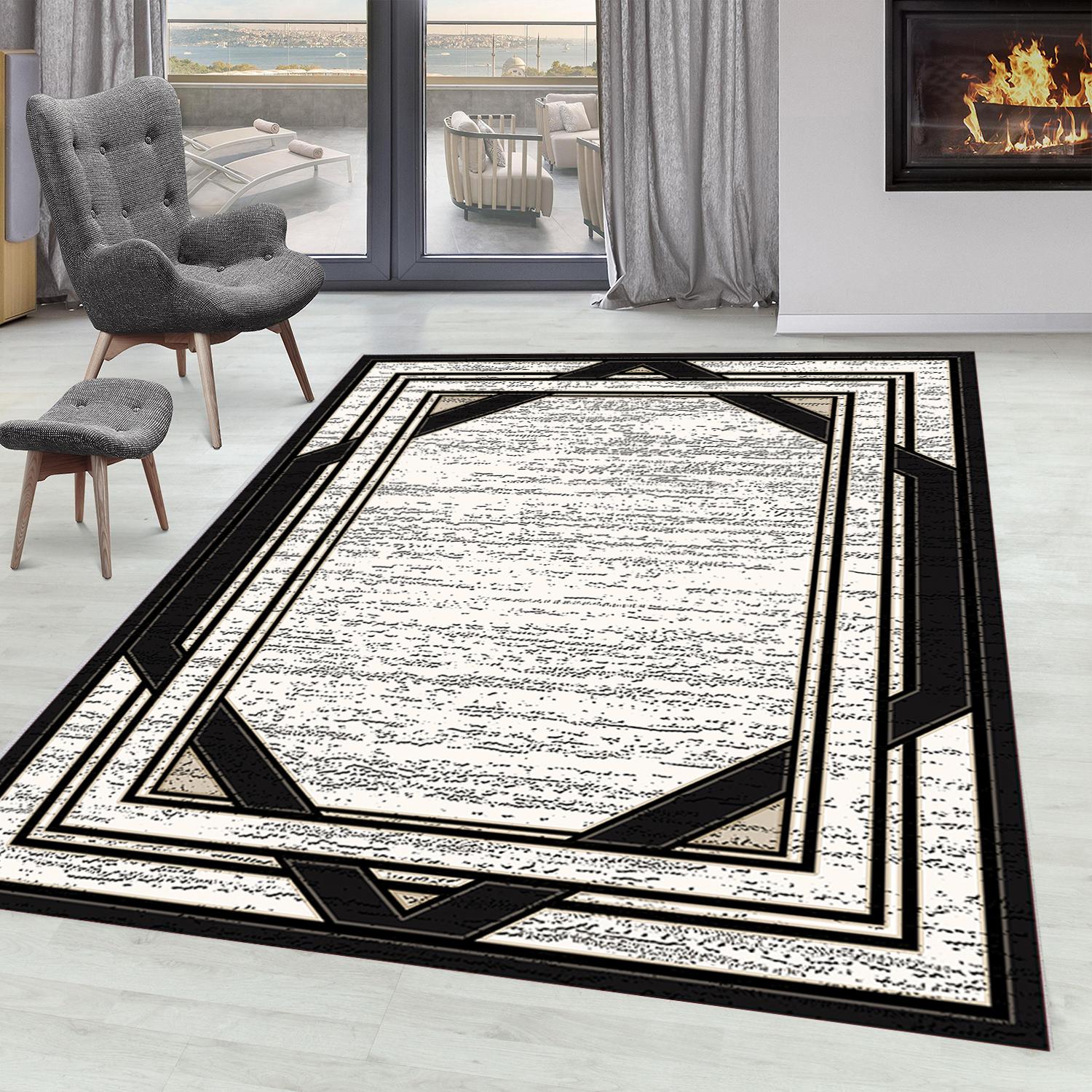 

Домашний моющийся ковер с принтом Eliana LNA0868-FNL78 50x80 чёрный