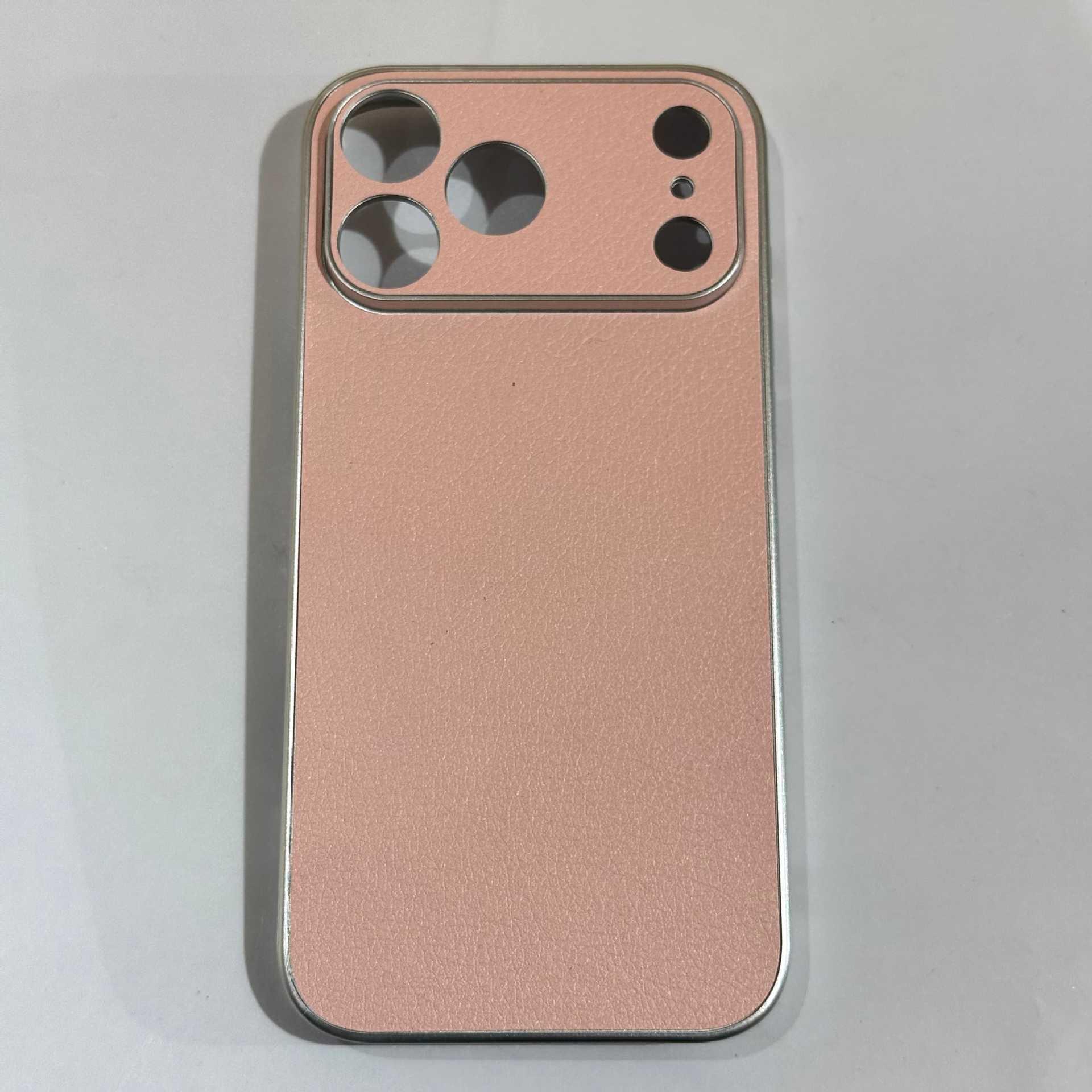

Simple Solid Color Lychee Pattern iPhone 17 Pro Max Magnetic Case with Silver Edge (High-End, New Style for Women) iPhone 17