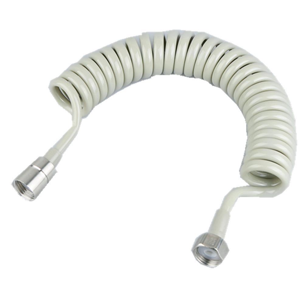 304 Stainless Steel Shower Head with Retractable Soft Hose and Gray Telephone-Style Elastic Tube