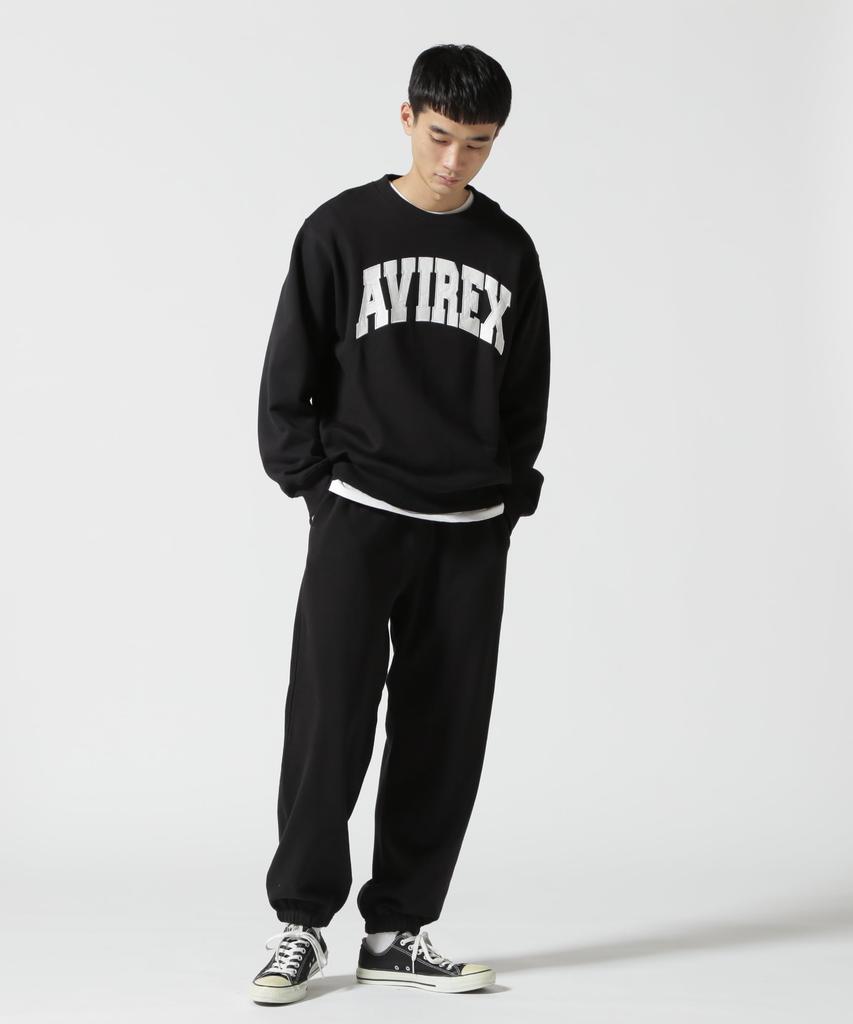 DAILY CREW NECK SWEAT Neck Long Sleeve Sweatshirt 2XL 010 Black [AVIREX] L/S LOGO/Crew / 783-3932003 Men's