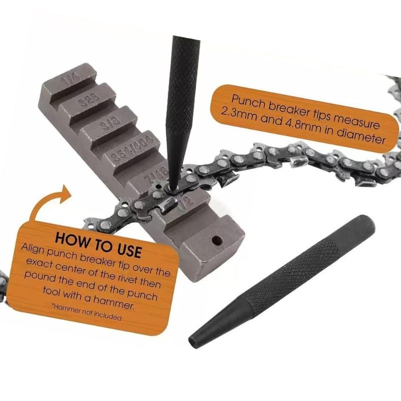 Chainsaw Chain Breaker And Rivet Tool Kit Chainsaw Breaker Joiner Mending Set For Quick Repairs Maintenance