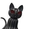Black Cat Figurine Halloween Table Centerpiece Resin Cat Statue with Spooky Eyes for Party Home Mantel Shelf Decor Cat Lover Gift