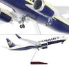 Air RYAN Aviation Airlines B737 1/85 Scale 47cm with Lights and Wheels Resin Aircraft Model Miniature Airplane Room Souvenir