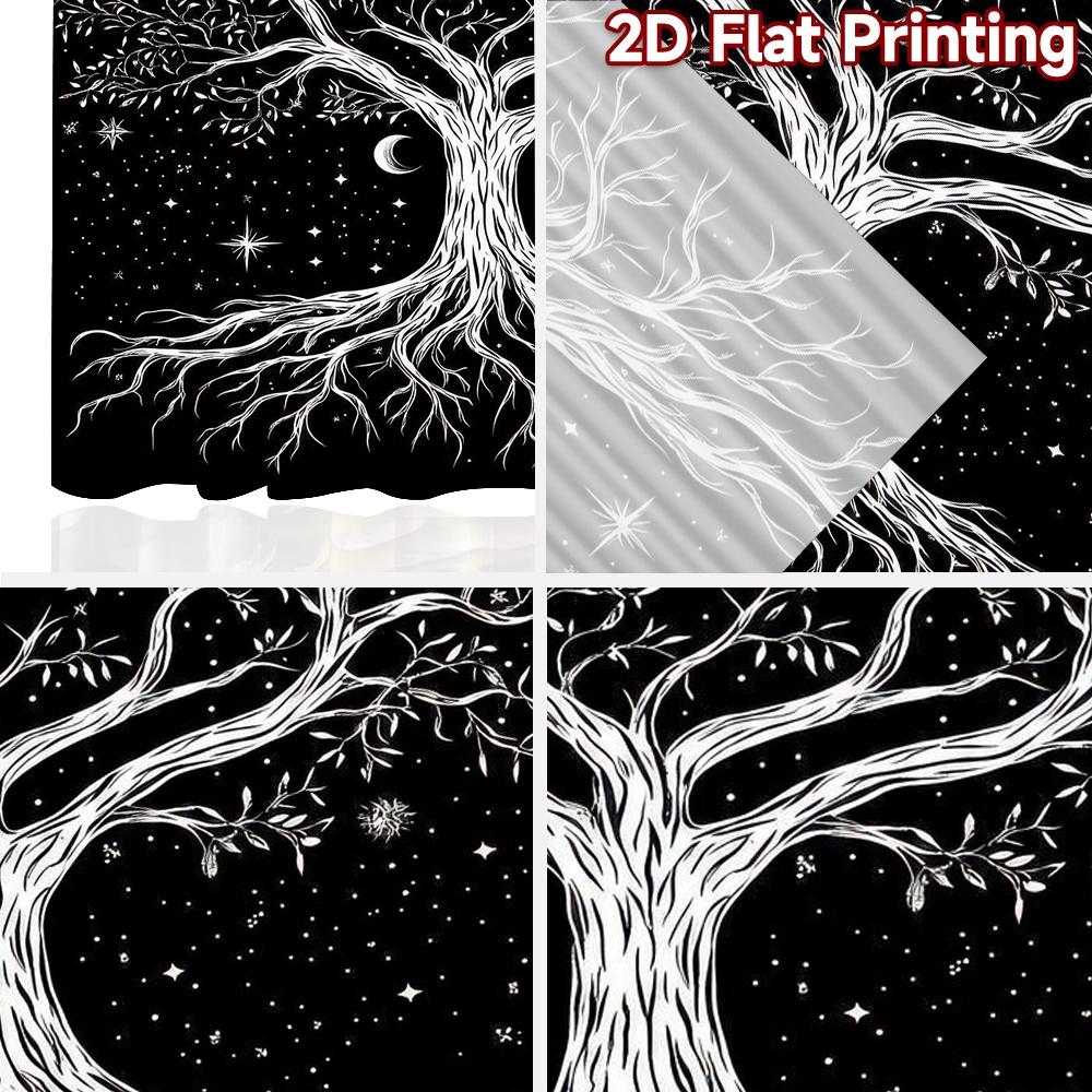 2D flat Photography Backdrop Scene Backdrop Celestial Tree and Stars 100% Polyester Birthday Party Use for Suitable for home