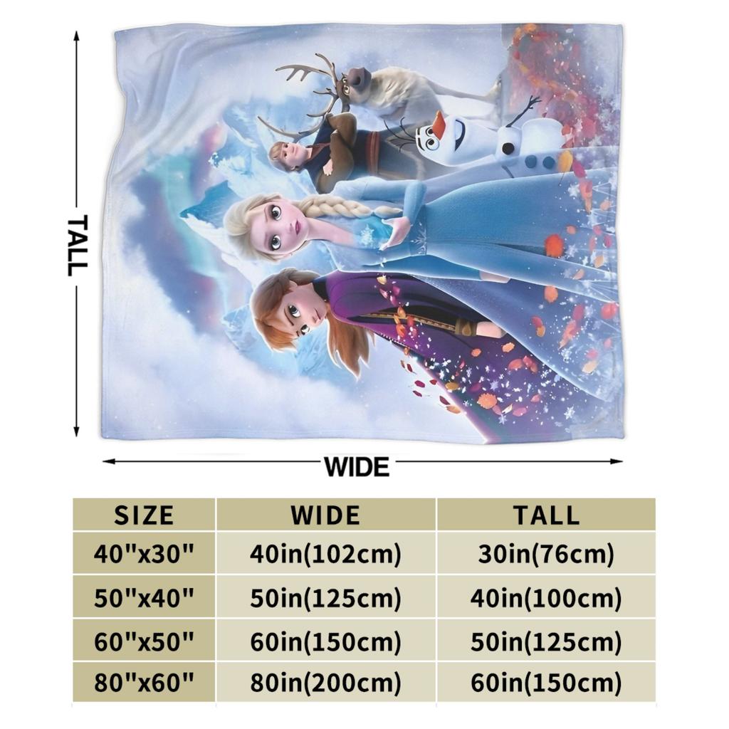 Frozen Elsa Anna Olaf Fantasy Comedy Knitted Blankets Fleece Super Warm Throw Blanket for Bedroom Sofa Bedspread