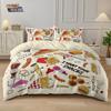 3pcs French Fries Fried Chicken Pizza Print Coreless Duvet Cover Set Comfortable Bedroom Bedding Decoration Machine Washable