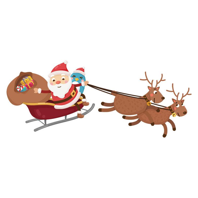 Santa Claus Tree Electrostatic Stickers Shop Window Decorations Reindeer Fox Atmosphere Glass Door Stickers