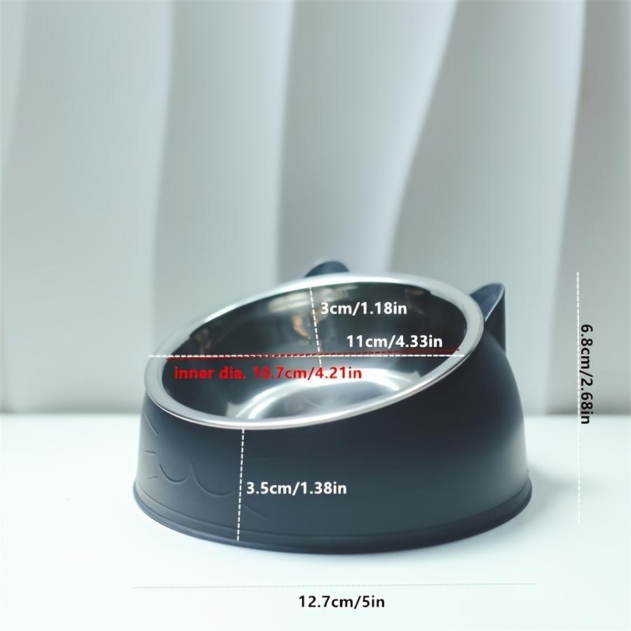 Stainless Steel Cat Dog Food Bowl Ergonomic Slanted Design for Neck Support Automatic Feeding Pet Utensil Set