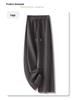 Women's 2024 Winter Wool Plaid Fleece-Lined Elastic Waist Wide-Leg Pants