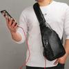 Waterproof PU Chest Bag with USB Port, Casual Travel Sling Bag Perfect Christmas Gift