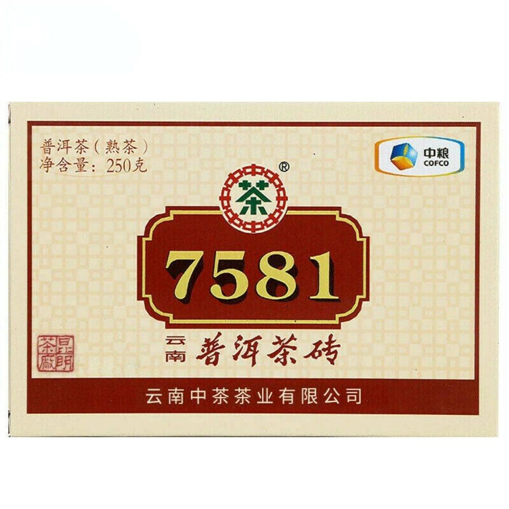 ZHONGCHA COFCO Classic Puer 7581 Ripe Pu er Brick Shu Cooked 250g