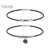 Vintage-Halsband aus Kunstleder mit Metallperlen, mehrlagig, geometrischer zylindrischer Anhänger, Halskette aus Legierung für Frauen und Männer, als Geschenk für den Alltag