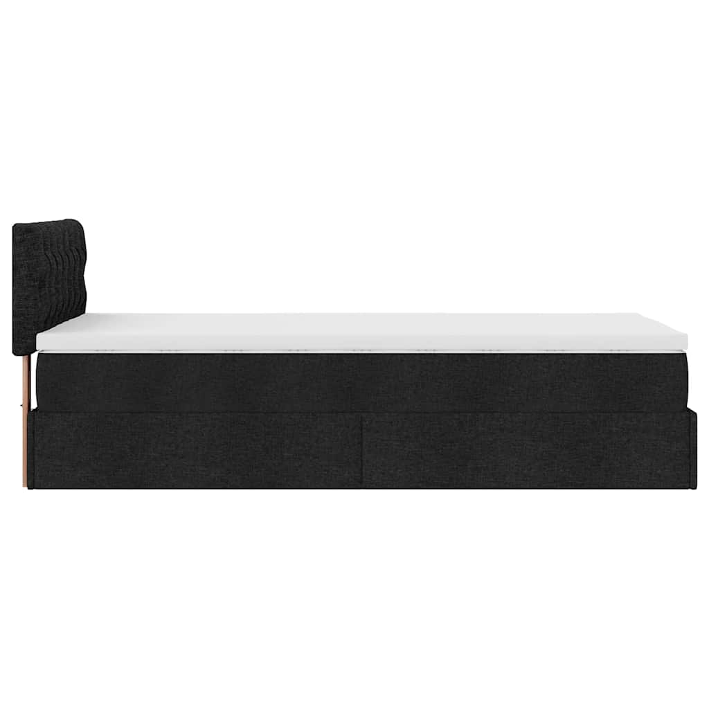 Ottoman Bed with Mattress Black 80x200 Cm Fabric
