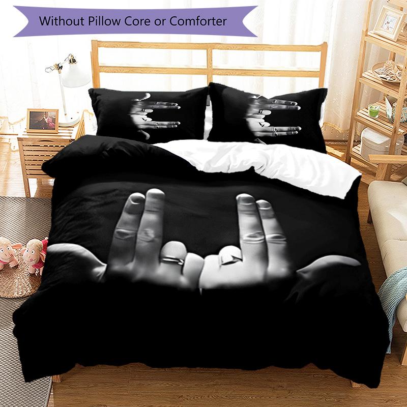 3pcs Jul  rapper pattern bedding set duvet cover set includes duvet cover &pillowcases, perfect all season bedroom decoration & gift