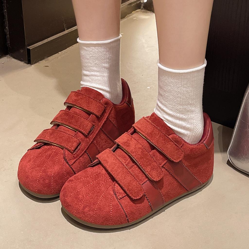 Ugly Cute Retro Inner Height Increase Velcro German Training Shoes Women's 2025 New Comfortable and Versatile Casual Big Head Birkenstocks