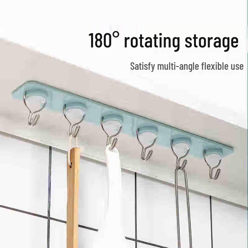 CHAHUA Adhesive 6-Hook Wall Rack