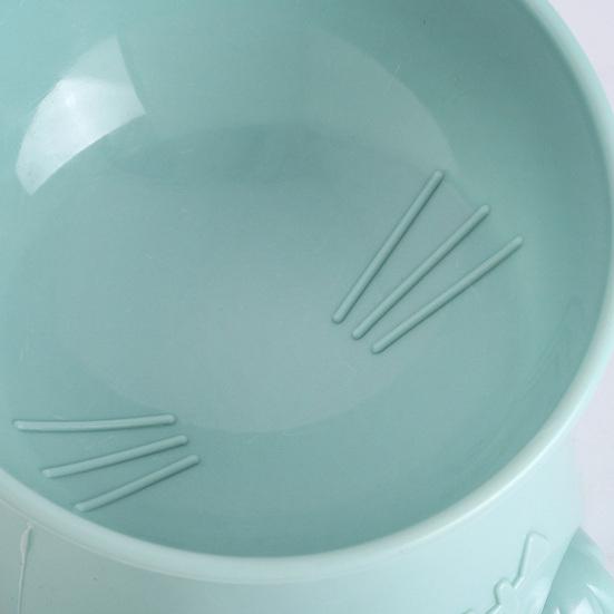 Tigela para Animais de Estimação Forma de Gato de Desenho Animado Inclinada Anti-tombamento Base Elevada Protege a Coluna Cervical