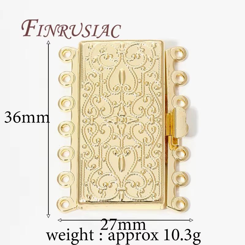 3 Stile 18 Karat Vergoldete Mehrreihige Perlenverschlüsse Für Halskettenherstellung, Armbandverschluss-Verbinder Für Schmuck-DIY-Zubehör