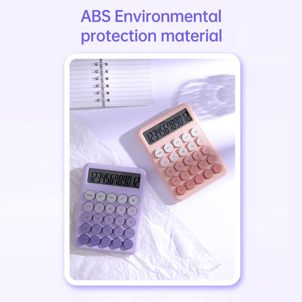 Desktop Calculator 12 Digit Large LCD Display Big Round Button Cute Gradient Colored Calculator Suitable for Office