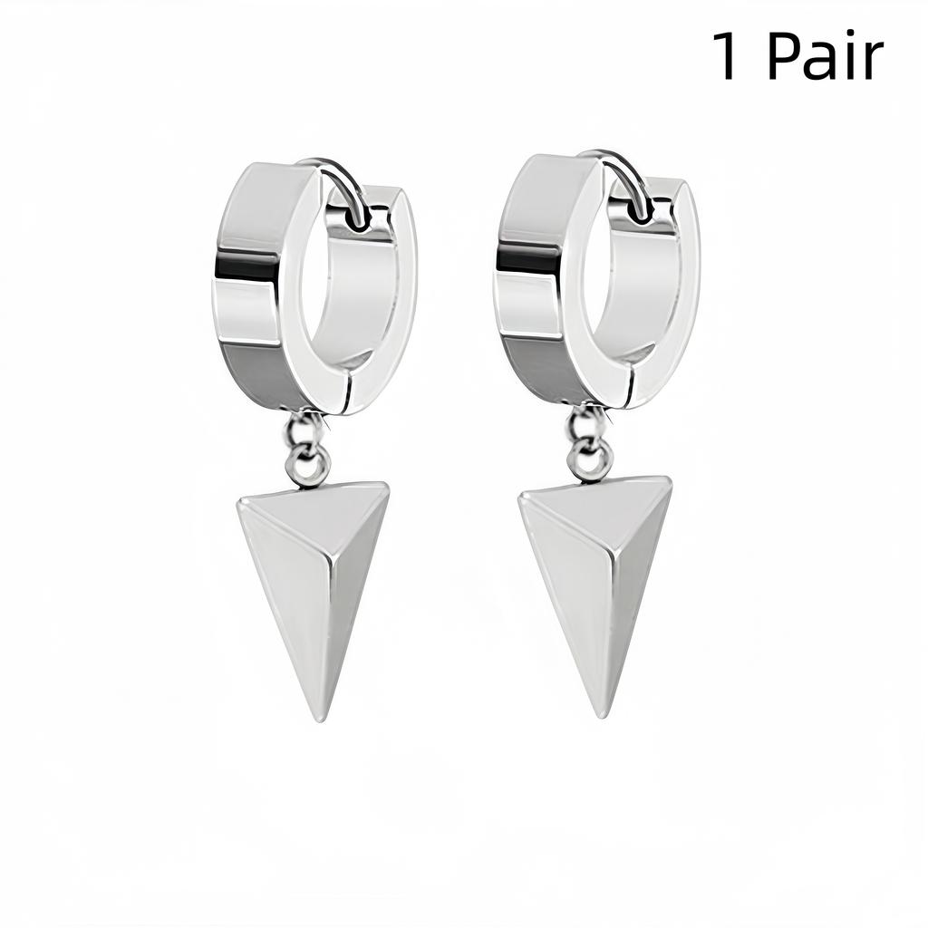 1-10 Pair Punk Geometric Minimalist Black Stainless Steel Hoop Earrings for Ladies Modern Daily Trendy Huggie Jewelry 2025 New
