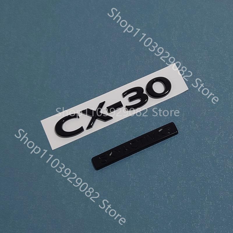 for Mazda CX-30 black front logo, middle grille sticker, CX30 rear logo, luggage compartment logo accessory sticker carbon fiber AA48