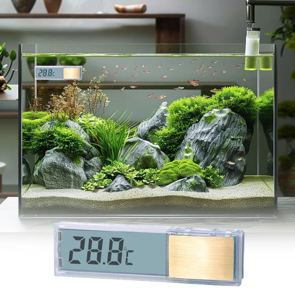 3D LCD Digital Aquarium Thermometer Fish Tank Measuring Device Accurate Durable Temperature Fish Turtle Temp Meter Decoration