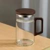 Tea Cup With Crescent Moon Filter Japanese Wooden Handle Heat-resistant Glass Cups Tea Leaf Separation Tea Cup Set